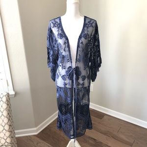 Blue Lace Kimono NWOT by Origami